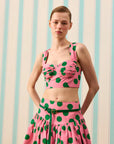 CANDY DOT DRAPE DETAYLI CROP TOP