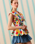 COLOR POP PEPLUM GÖMLEK — Desenli