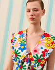 COLOR POP PEPLUM GÖMLEK — Desenli
