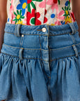 ROSETTE SILK TOUCH DENİM ETEK — Denim