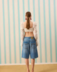 SCULPT SILK TOUCH DENİM ŞORTOLON — Denim