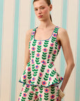 FLOWER MARKET PEPLUM TOP — Desenli