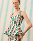 FLOWER MARKET PEPLUM TOP — Desenli