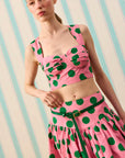 CANDY DOT DRAPE DETAYLI CROP TOP