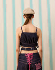 DARK FLEUR SILK TOUCH DENİM BLUZ