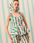 FLOWER MARKET PEPLUM TOP