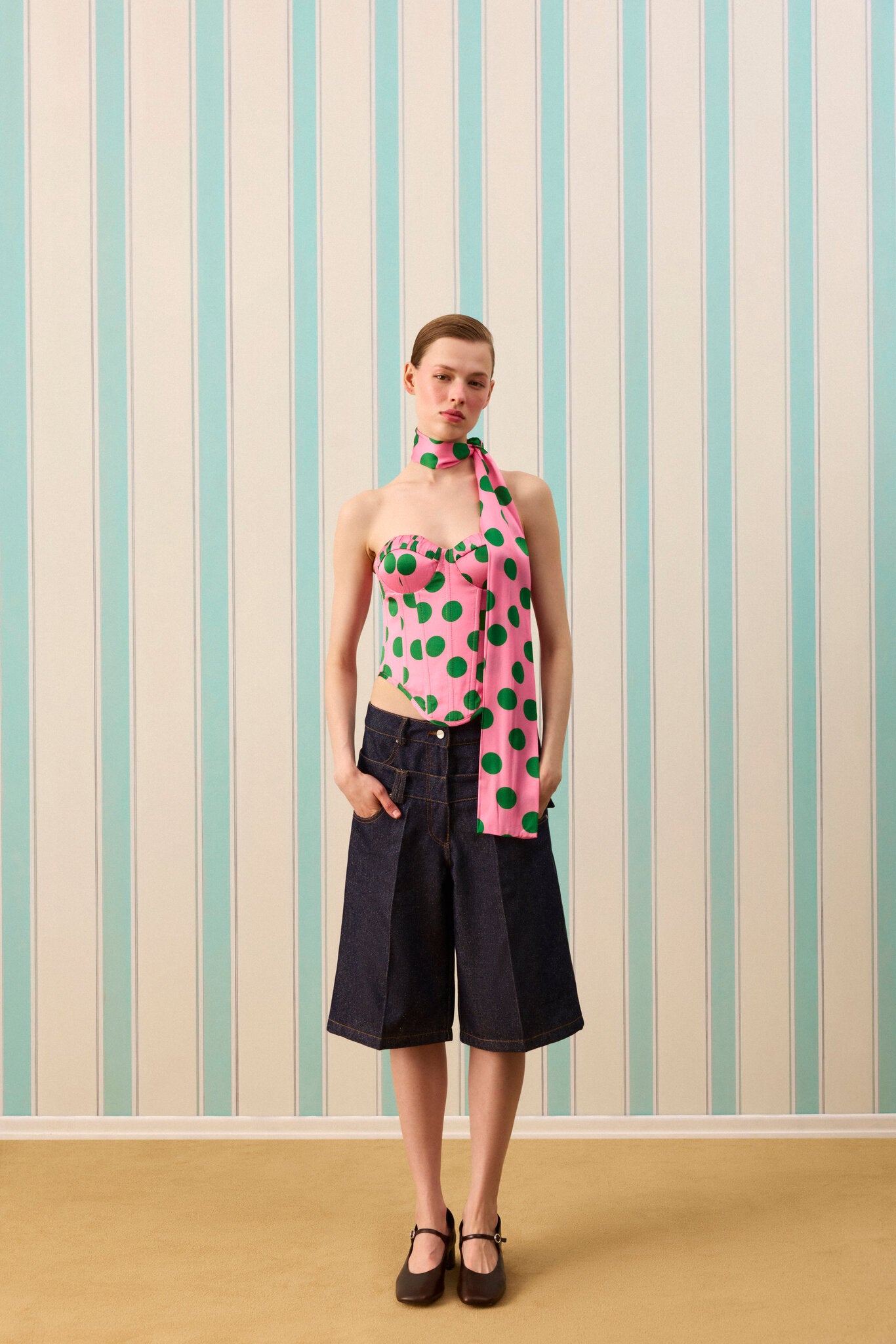 CANDY DOT İPEK KORSE — Desenli