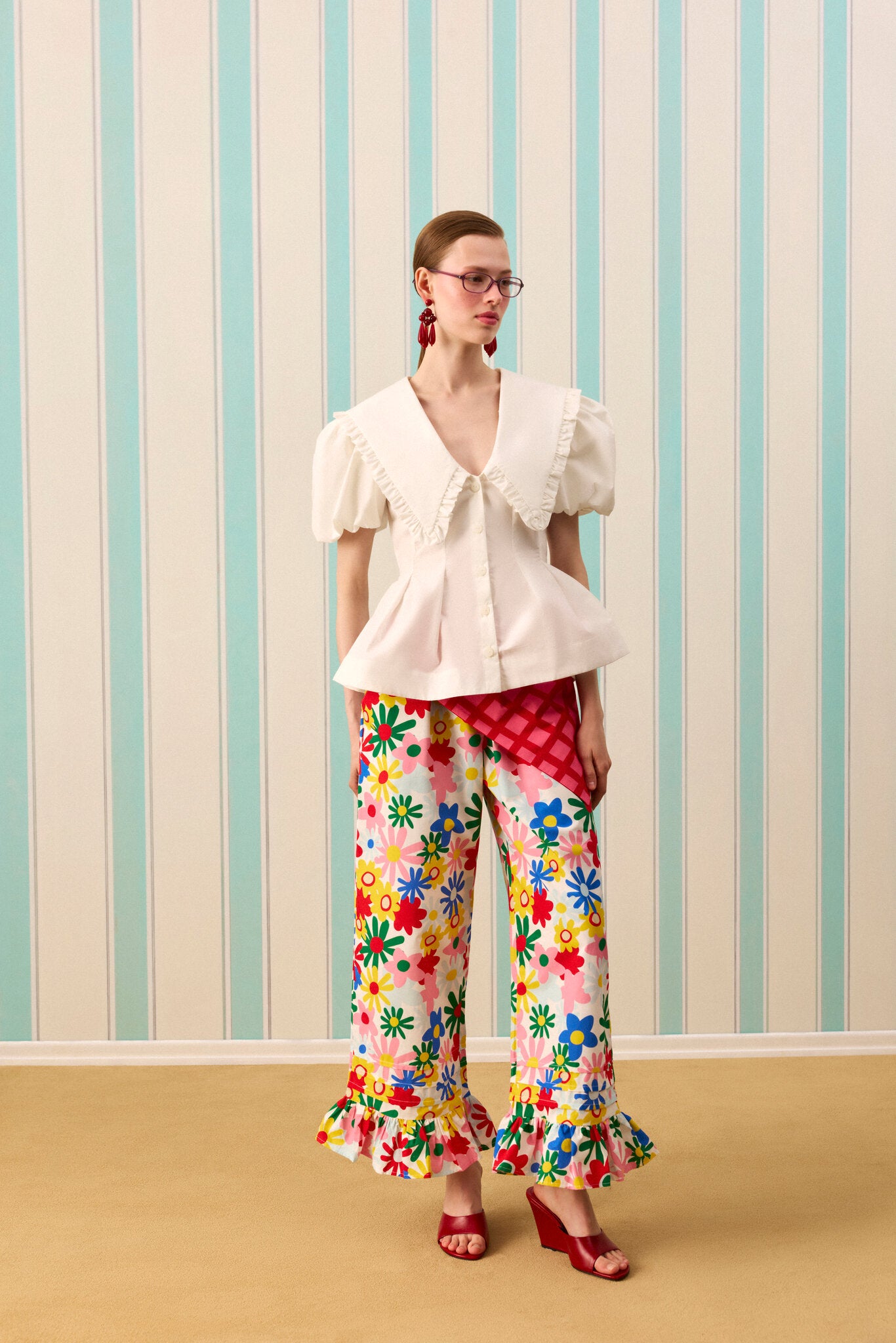 COLOR POP NERVÜRLÜ PANTOLON — Desenli