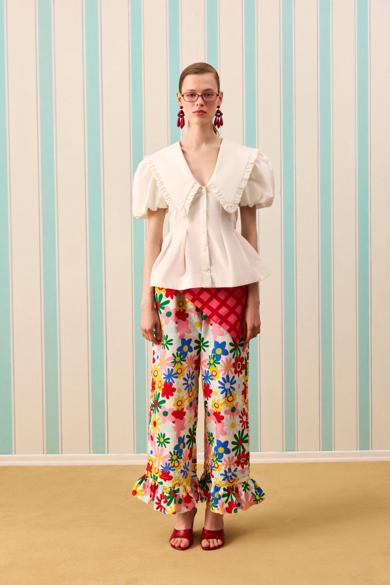 COLOR POP NERVÜRLÜ PANTOLON — Desenli