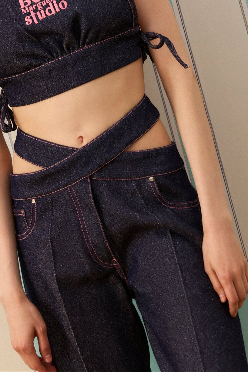 DARK STELLA SILK TOUCH KORSE JEAN — Raw Denim