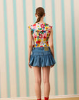 ROSETTE SILK TOUCH DENİM ETEK — Denim