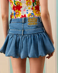 ROSETTE SILK TOUCH DENİM ETEK — Denim
