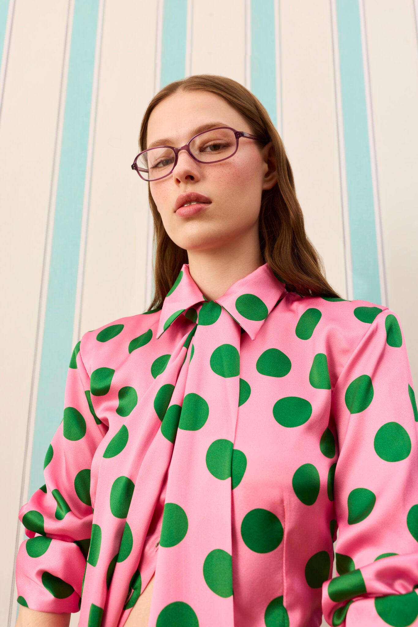 CANDY DOT İPEK GÖMLEK — Desenli