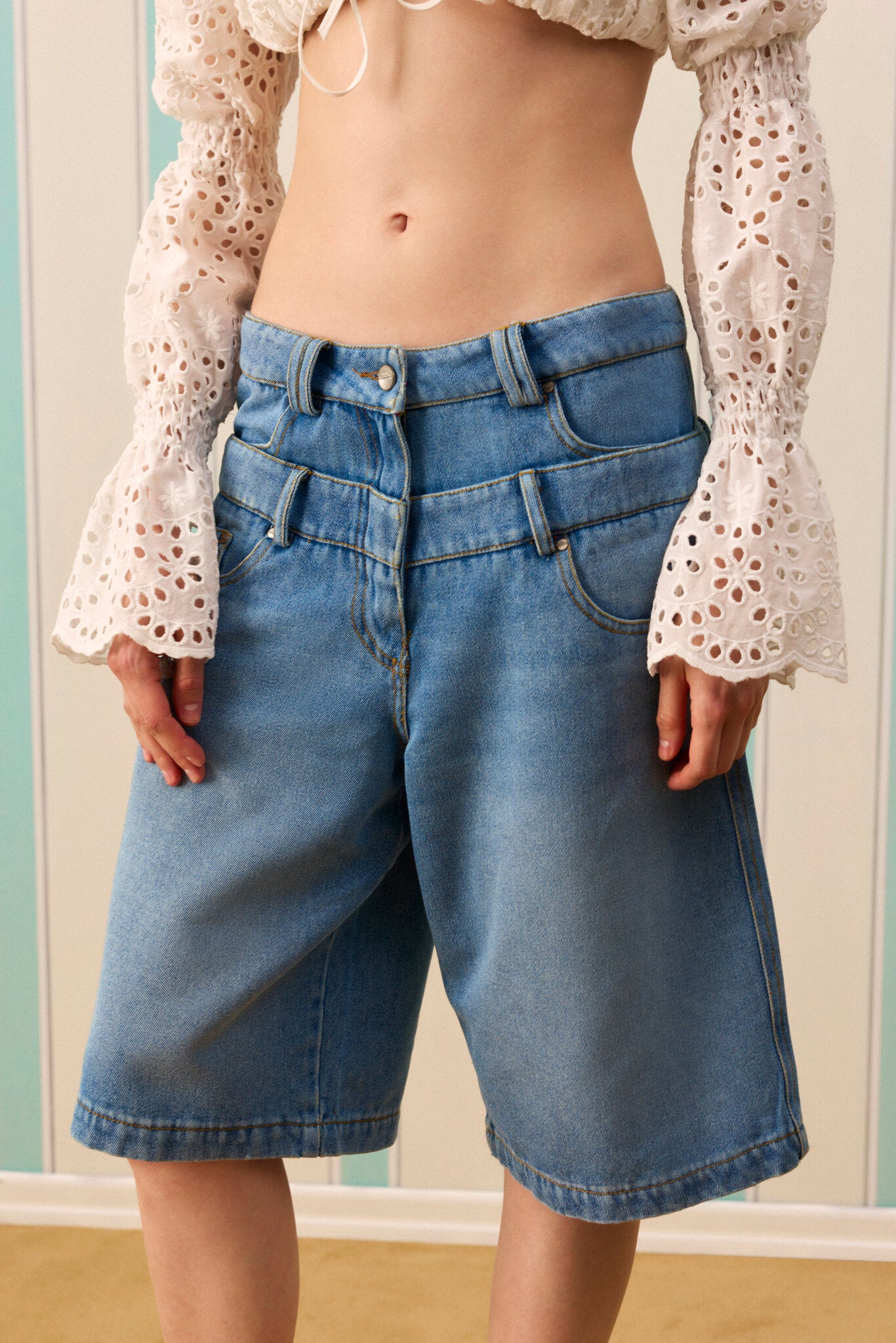 SCULPT SILK TOUCH DENİM ŞORTOLON — Denim