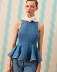 MARGOT SILK TOUCH DENİM BLUZ — Denim