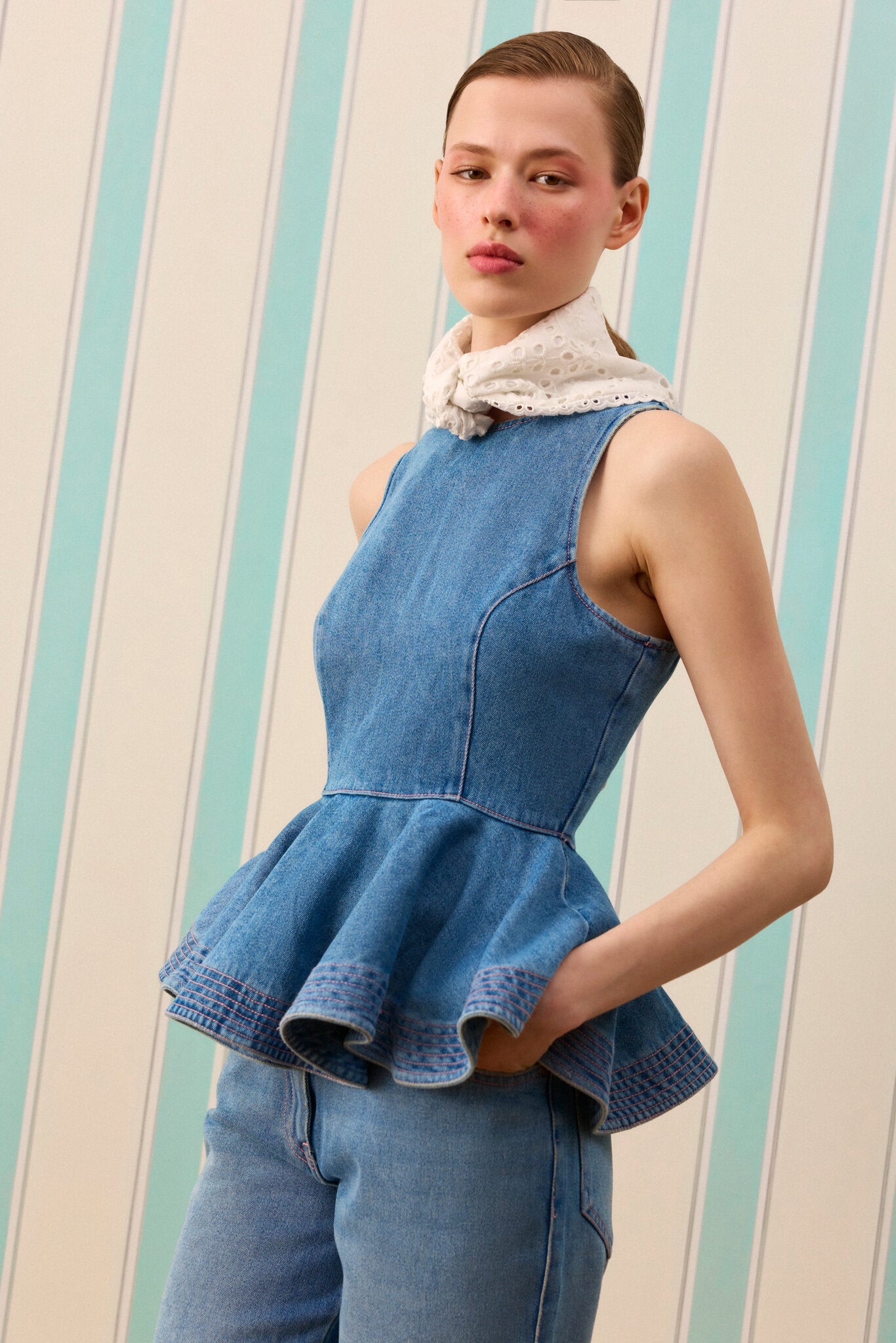 MARGOT SILK TOUCH DENİM BLUZ — Denim