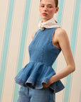 MARGOT SILK TOUCH DENİM BLUZ — Denim