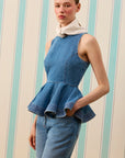 MARGOT SILK TOUCH DENİM BLUZ — Denim