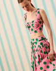 CANDY DOT DRAPE DETAYLI CROP BLUZ — Desenli