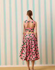 CANDY DOT DRAPE DETAYLI CROP BLUZ — Desenli